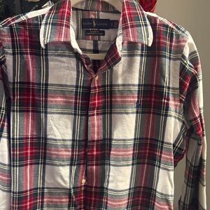 Ralph Lauren Men's Casual Plaid Shirt - Red, Blue, White